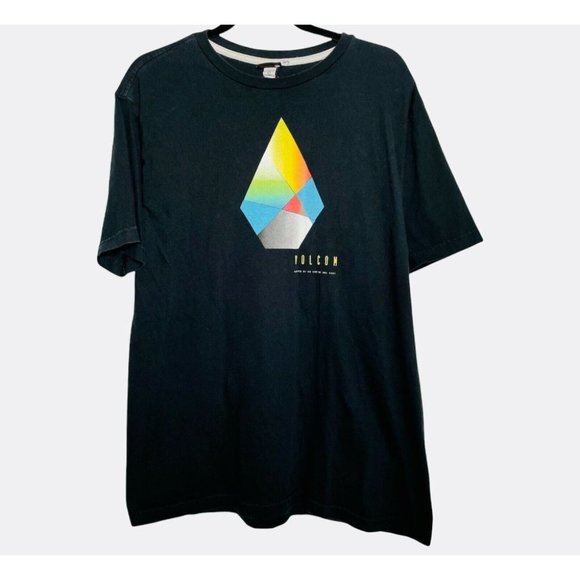 Volcom Other - Volcom Stone T Shirt Men’s Large Black Rainbow Logo Prism Graphic Tee Skate Surf